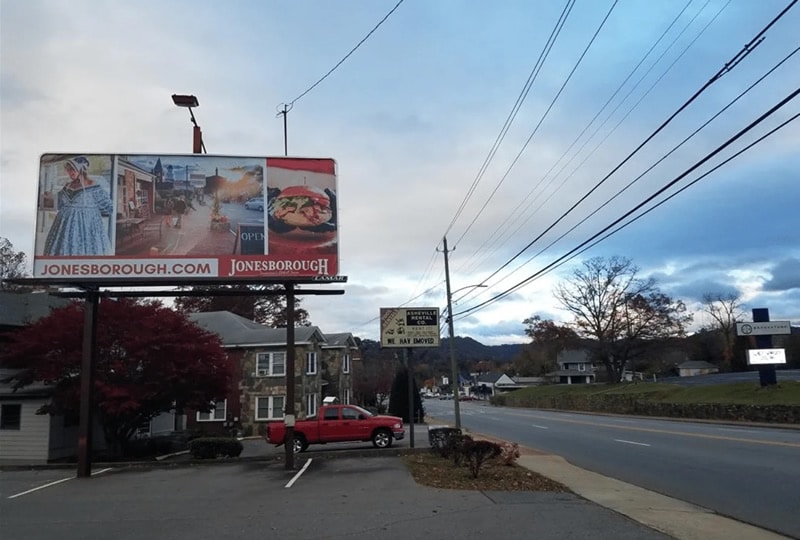 Poster sized billboard for Jonesborough in Asheville NC